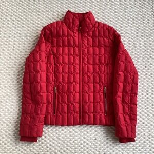 J. Crew Women’s Red Quilted Puffer Down Jacket XS Colorful Lightweight EUC